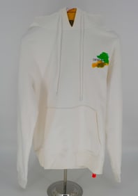 Off-White™ “Seasonal White Hoodie (Size M) w/ Multicolor Brushstroke Arrows - Virgil Abloh