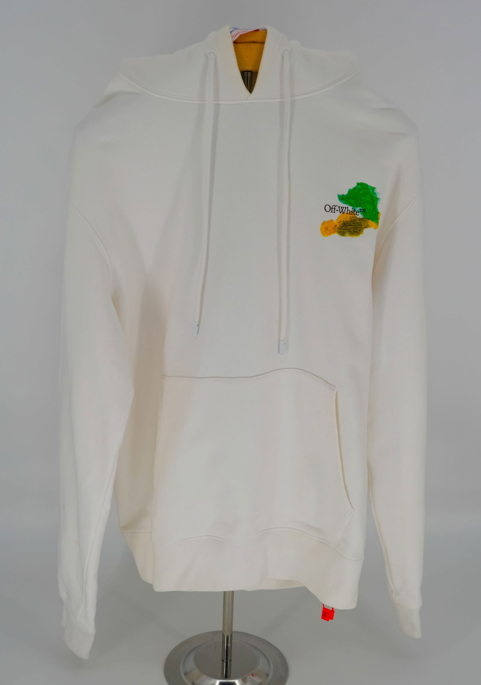 Off-White™ “Seasonal White Hoodie (Size M) w/ Multicolor Brushstroke Arrows - Virgil Abloh (1 of 4)