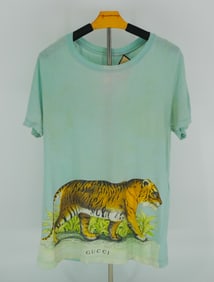 GUCCI Made in Italy Tiger Graphic T-Shirt - Rare Runway Style - No Size Tag (M?)