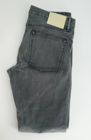 HIROSHI KATO Premium Selvedge Jeans - Size 34 - Made in USA - Washed Charcoal Gray Denim