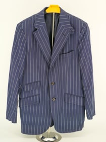 Polo by Ralph Lauren Made in Italy Navy Pinstripe Blazer - Size 52R - Classic Double-Vented Wool