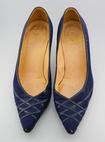 Vintage Christian Louboutin Suede Heels - Made in Italy, Size 40 - Iconic Designer Elegance