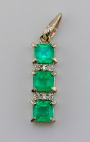 Elegant Platinum Pendant with Natural Emeralds & Diamonds | 0.84ctw of Radiance in Sleek Design