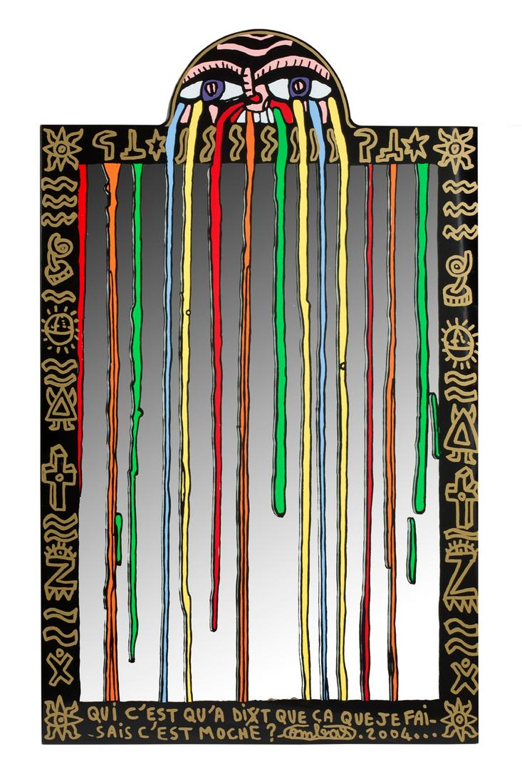 ROBERT COMBAS: ROBERT COMBAS(nÃ© en 1957)Qui c'est qu'a dit que Ã§a que je faisais c'Ã©tait moche ?, 2004SÃ©rigraphie sur miroir fixÃ© sur aluminium, signÃ© et numÃ©rotÃ© 44/99 au dosSerigraphy on mi