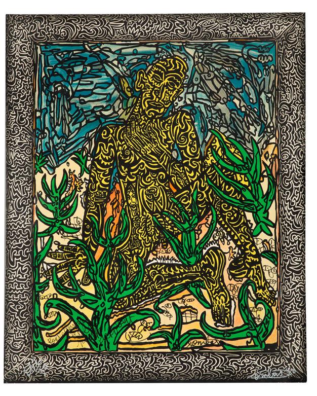 ROBERT COMBAS: ROBERT COMBAS(nÃ© en 1957)L'homme jaune, 1990Epreuve d'artiste, signÃ©e, contresignÃ©e et datÃ©e en bas Ã droite, numÃ©rotÃ©e EA2/30, dÃ©dicace datÃ©e 1990 en bas Ã gaucheArtist