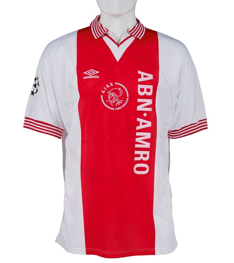 FRANK DE BOER: FRANK DE BOERAjax Amsterdam jersey no. 4Worn and signed by Frank De Boer during the 1995-96 season with Ajax Amsterdam in the 1995-1996 Champions Cup. Frank De Boer played 433 games and scored 38 goal