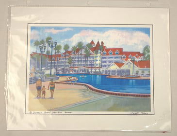 A Grand Floridian Resort Watercolor Reproduction.