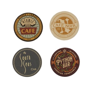 A Set of 4 Coaster's from Jock Lindsay's Hanger Bar.