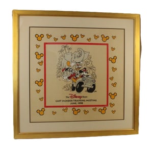 A Framed Cast Member Training Event Handkerchief.