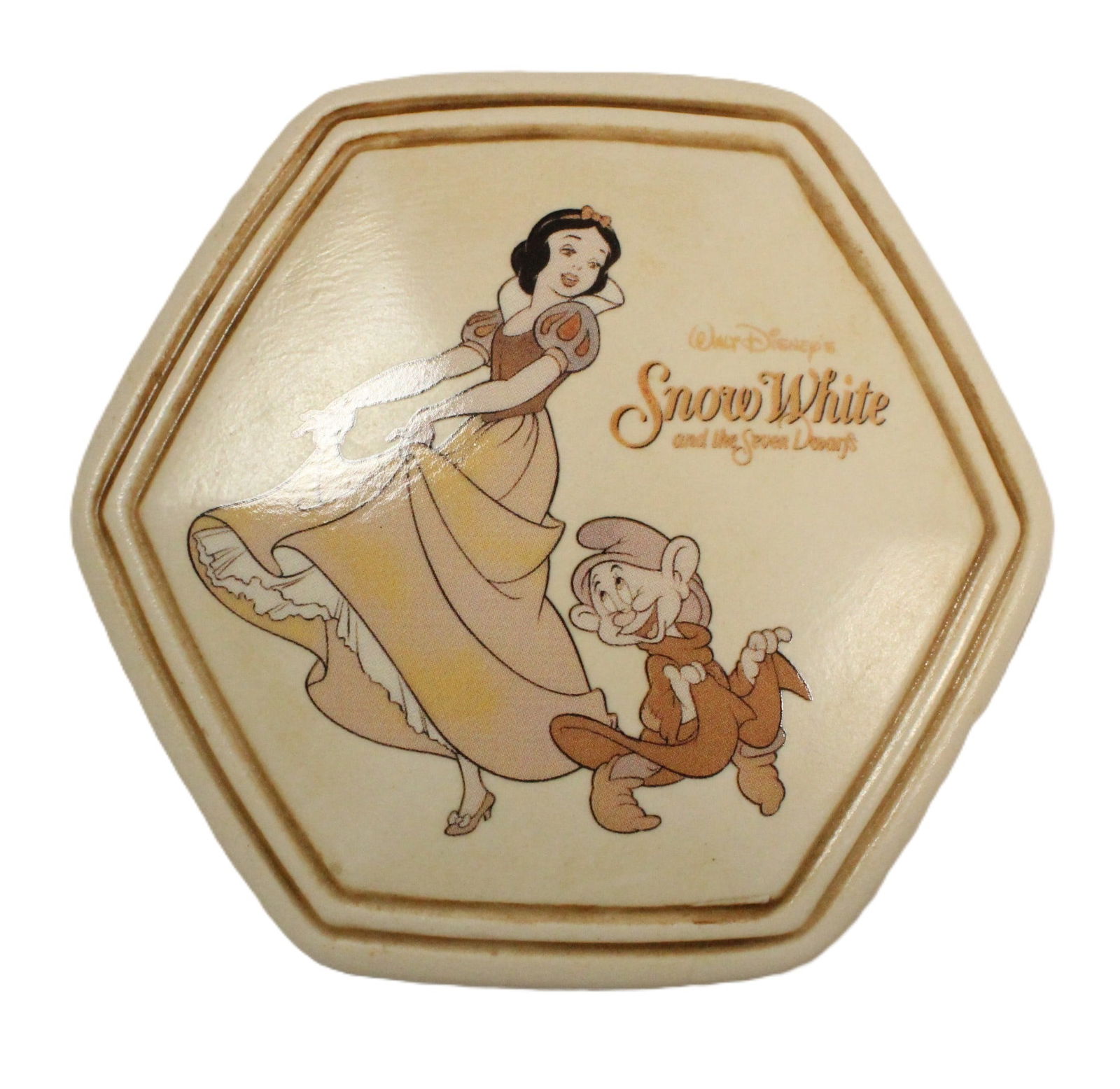 A Snow White 70th Anniversary Commemorative Box.: (Disney, 2007) A ceramic box commemorating the 70th anniversary of Walt Disney"s "Snow White and the Seven Dwarfs." The box was released exclusively for Cast Members and features artwork based on the