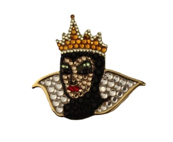 A Rare Evil Queen Pave Swarovski Crystal Brooch