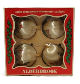 A Box set of Vintage Satin Ornaments.
