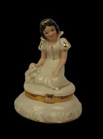 A Snow White Treasure Box Figurine with Necklace Charm by Lenox.
