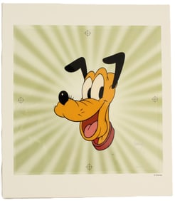 A Limited Edition "Here's Pluto" Sericel with lithographic background.