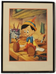 A Framed Pinocchio Lithograph.