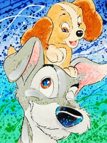 An Original David Willardson Embossed Serigraph of Lady and The Tramp.
