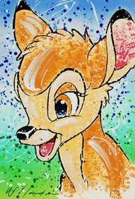 An Original David Willardson Embossed Serigraph of Bambi.