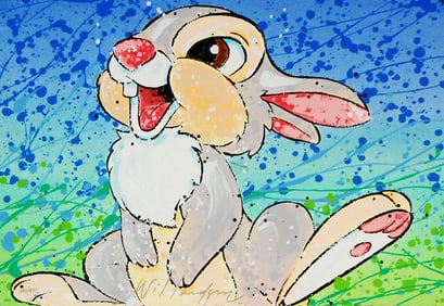 An Original David Willardson Embossed Serigraph of Thumper from the Animated film Bambi.