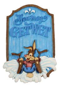 A Replica Splash Mountain "You May Get Wet" Sign.