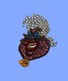 A Rare Ursula Head Pave Swarovski Crystal Brooch.