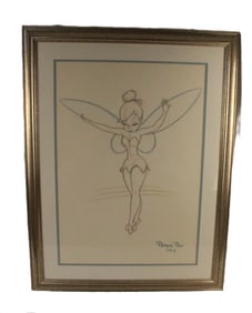 A Large Tinker Bell Art Sketch Print.