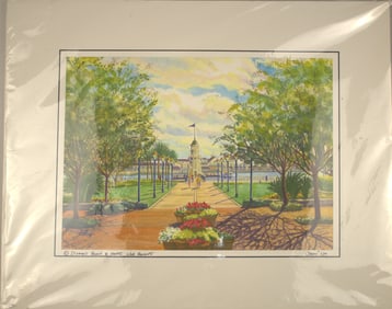 A Beach and Yacht Club Resort Watercolor.