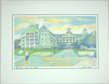 A Yacht Club Resort Watercolor Reproduction.