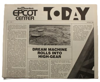 A Rare EPCOT Today Newsletter Issue #1.
