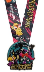 A 2024 Disneyland Halloween Half Marathon Medal
