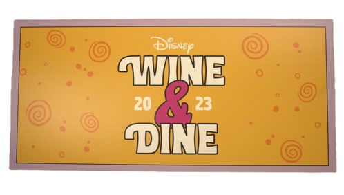 A 2023 runDisney Wine and Dine Event Sign.