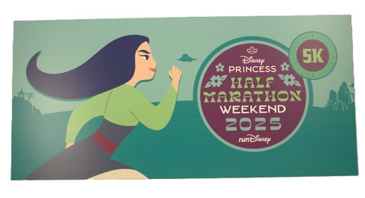 A 2025 runDisney Princess Half Marathon Weekend 5K Event Sign.