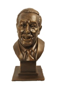 A Hollywood Studios Walt Disney Bronze Bust Replica.