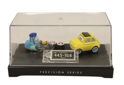A Disney/Pixar Cars Precision Series Guido and Luigi Display.