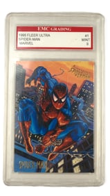 A graded 1995 Fleer Ultra Spider-man trading card