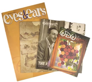 A Mix of Five (4) Eyes and Ears and Walt Disney World Cast Magazine.