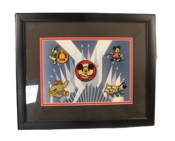 A Limited Edition Framed Mickey Mouse Club Pin Set.