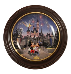 A Framed Disneyland 40th Anniversary Plate.