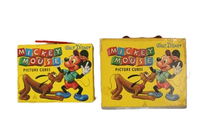 A pair of Vintage Mickey Mouse Picture Cubes.