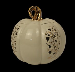 A Lenox Pierced Pumpkin Votive