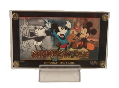 A Disney Showcase Collection Authentic Images 24K Gold Mickey Mouse Collectible.