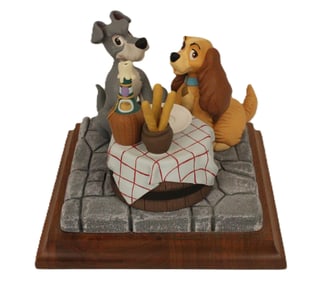 A Limited Edition and Autographed Lady and The Tramp Figurine.