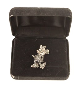 A Vintage Minnie Mouse Silver Brooch.
