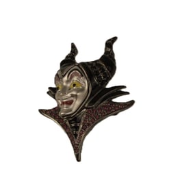 A Rare Maleficent Relief Brooch With Swarovski Crystals.