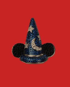 A Sorcerer Mickey Ear hat Swarovski Crystal Pin.