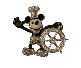 A Steamboat Willie Swarovski Crystal Pin.