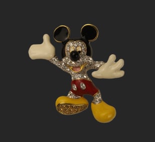 An Arribas Brothers Swarovski Mickey Mouse Pin.