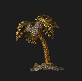 A Disney Crruise Line Swarovski Palm Tree Pin.