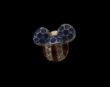 A Patriotic Swarovski Mickey Head Hat Pin.