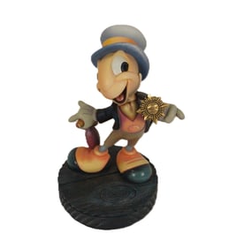A Markrita Jiminy Cricket Pin Box Figurine and Pin.