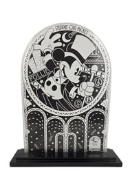 A ?Stepping Out Mickey? Glass Store Display.